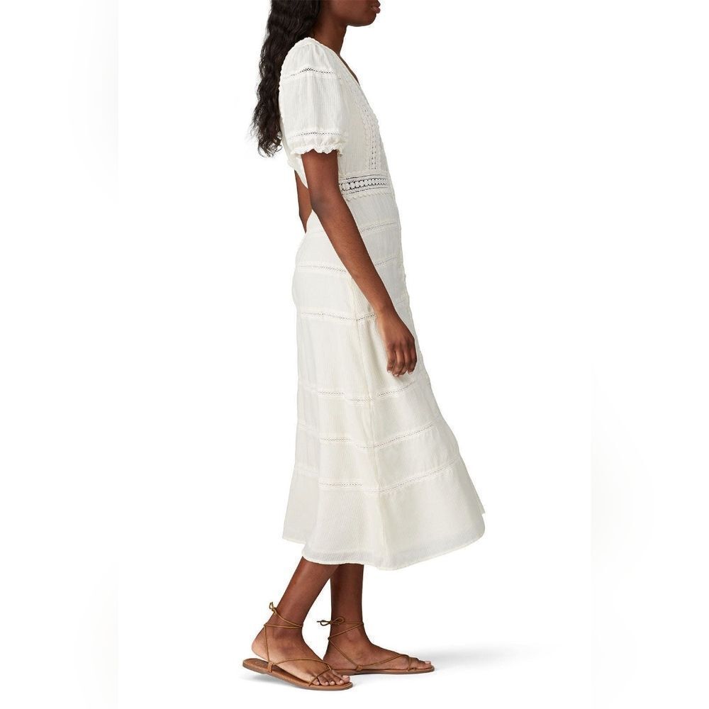 Sweet Baby Jamie Ivory Lace Midi Dress RENT THE RUNWAY - Picture 3 of 8